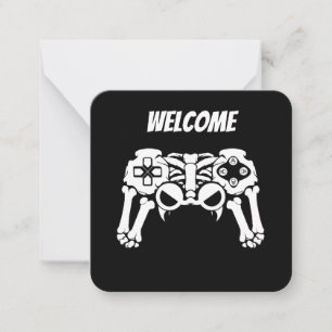 Halloween Spooky Skeleton Gamer Controller Gaming Card