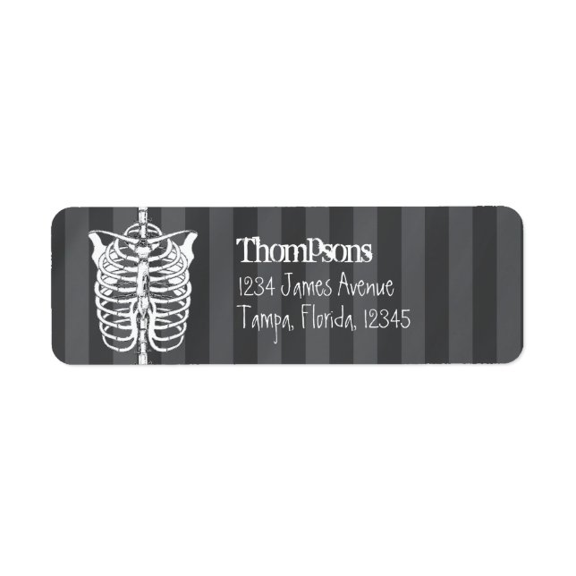 Halloween Spooky Skeleton Scary Return Address (Front)