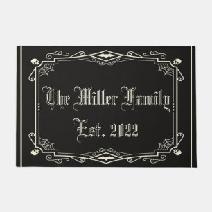 Halloween Spooky Skeletons Bats Spiderwebs Family Doormat