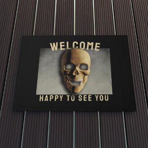 Halloween Spooky Skull Welcome Doormat