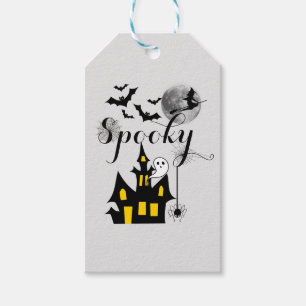 Halloween Spooky Spider bats witch haunted house Gift Tags