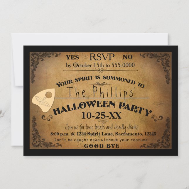 Halloween Spooky Spirit Board Party Invitation (Front)