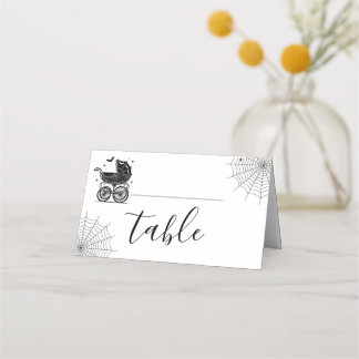 Halloween Spooky Stroller Baby Shower Place Card