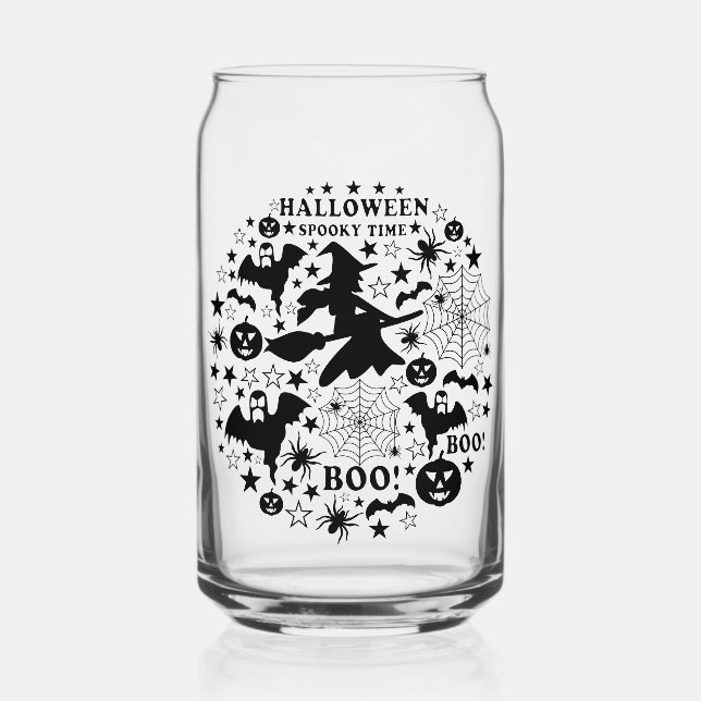 Halloween Spooky Time Can Glass (Front)