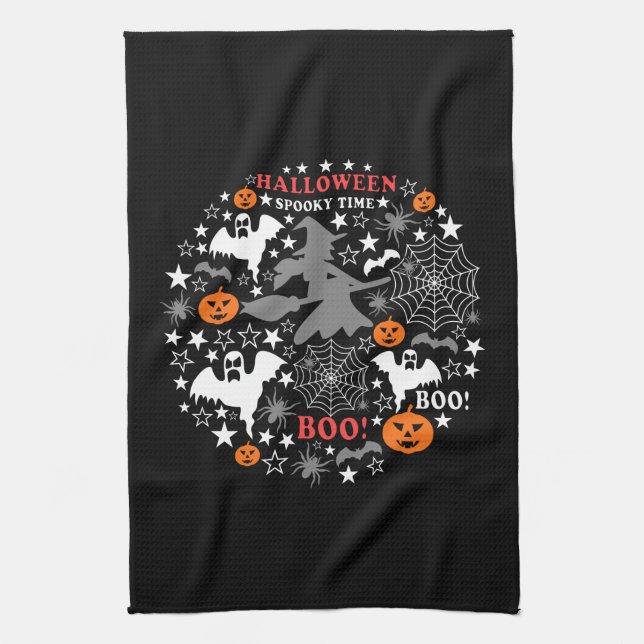 Halloween Spooky Time Tea Towel (Vertical)