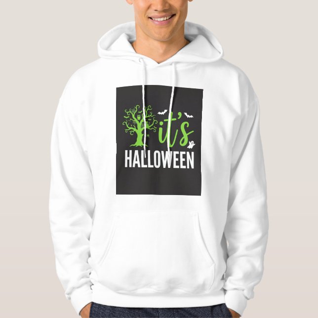 Halloween Spooky Tree Bats Vector Design_1 Hoodie (Front)
