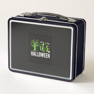 Halloween Spooky Tree Bats Vector Design_1 Metal Lunch Box