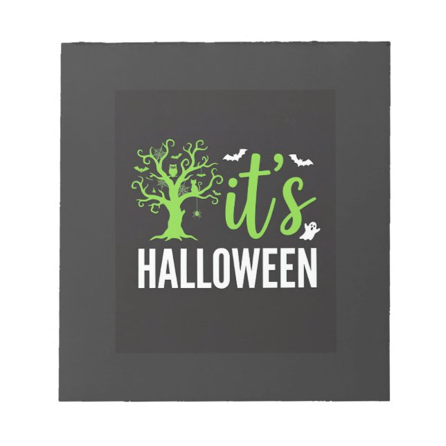 Halloween Spooky Tree Bats Vector Design_1 Notepad (Front)