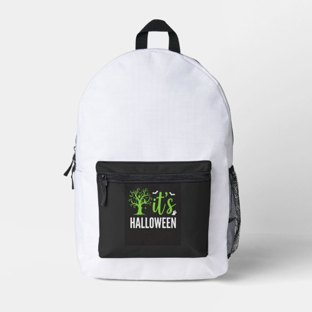 Halloween Spooky Tree Bats Vector Design_1 Printed Backpack (Front)