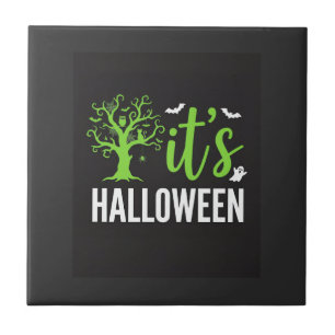 Halloween Spooky Tree Bats Vector Design_1 Tile
