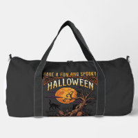 Halloween Spooky Tree Full Moon Black Cat Graveyar