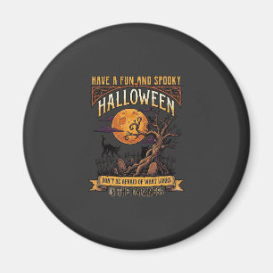 Halloween Spooky Tree Full Moon Black Cat Graveyar Magnet