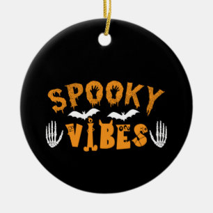 Halloween Spooky Vibes Birthday Ceramic Tree Decoration