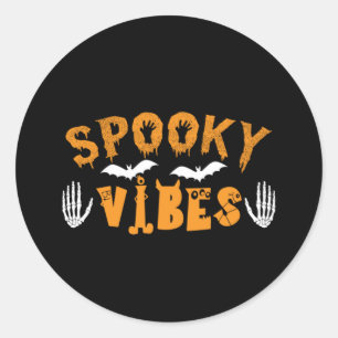 Halloween Spooky Vibes Birthday Classic Round Sticker