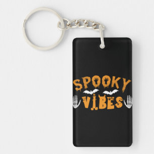 Halloween Spooky Vibes Birthday Key Ring
