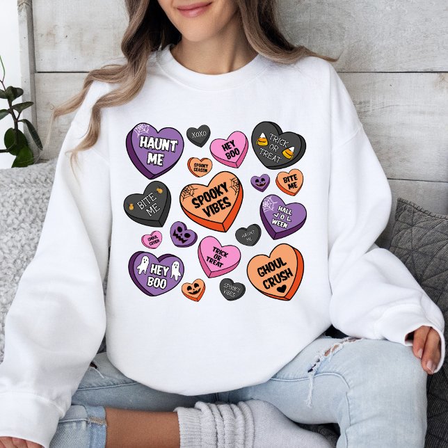 Halloween Spooky Vibes Cute Ghost Pumpkin Sweatshirt (Creator Uploaded)
