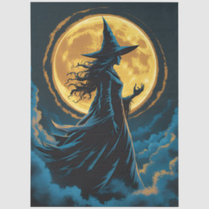 Halloween Spooky Witch a Full Moon Tissue Paper