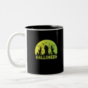 Halloween-spooky-witch-cute-skull-black-funny Two-Tone Coffee Mug