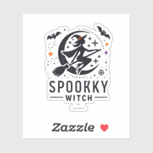 Halloween Spooky Witch Design - Flying on Broom