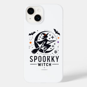 Halloween Spooky Witch Design - Flying on Broom Case-Mate iPhone 14 Case