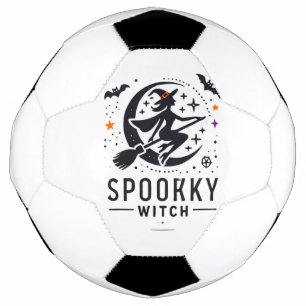 Halloween Spooky Witch Design - Flying on Broom Soccer Ball