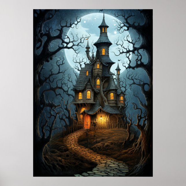 Halloween Spooky Witch House Poster (Front)