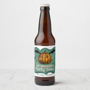 Halloween spooky witch party brew beer bottle label