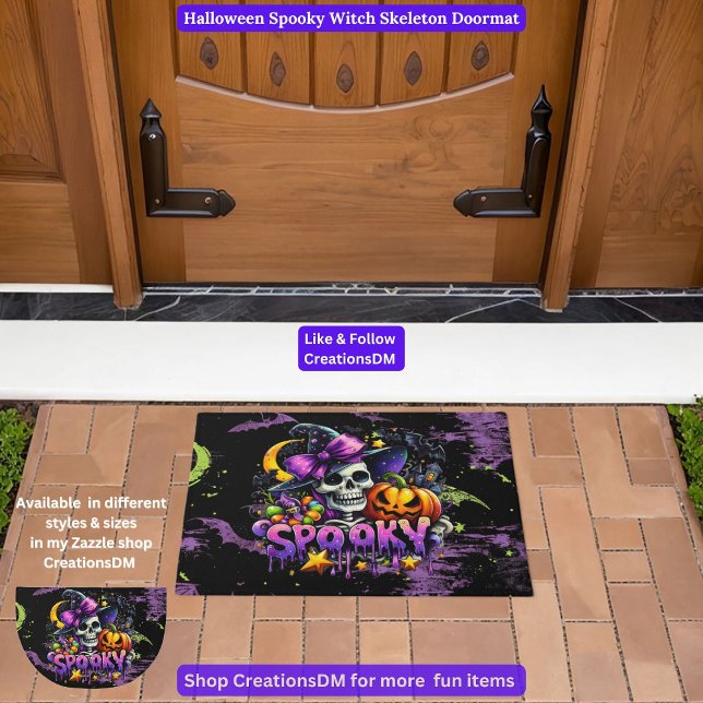 Halloween Spooky Witch Skeleton  Doormat (Creator Uploaded)