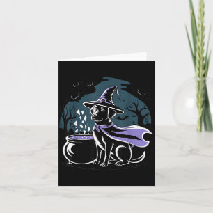 Halloween Spooky Witchy Black Labrador Retriever Card