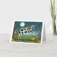 HALLOWEEN SPOTTED PONY & BAT CAT Fantasy Horse