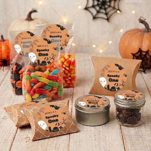 Halloween Sppoky One First Birthday party Classic Round Sticker