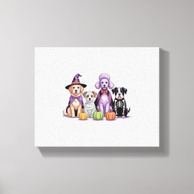 Halloween Squad Dog Canvas Print (Front)