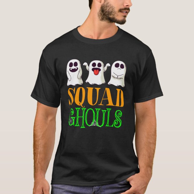 Halloween Squad Ghost Outfit Family Matching Costu T-Shirt (Front)