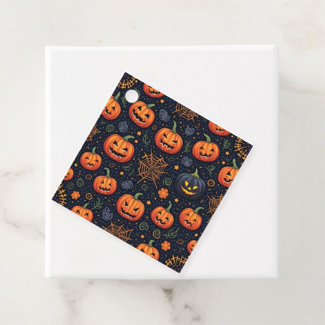 Halloween Square Favour Tags (In Situ)