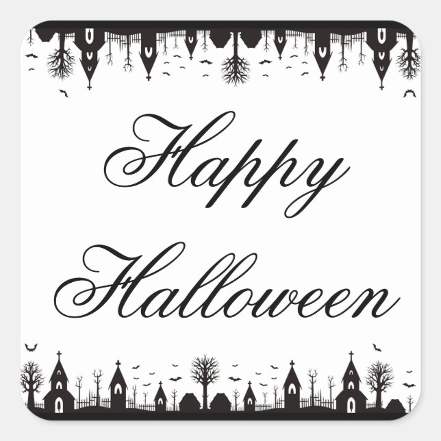 Halloween Square Sticker (Front)