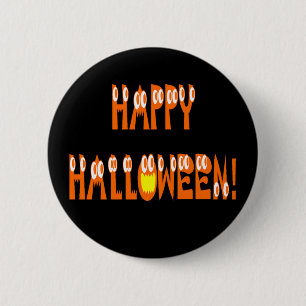 Halloween Squash Text 6 Cm Round Badge