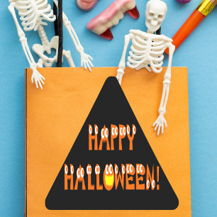 Halloween Squash Text Triangle Sticker