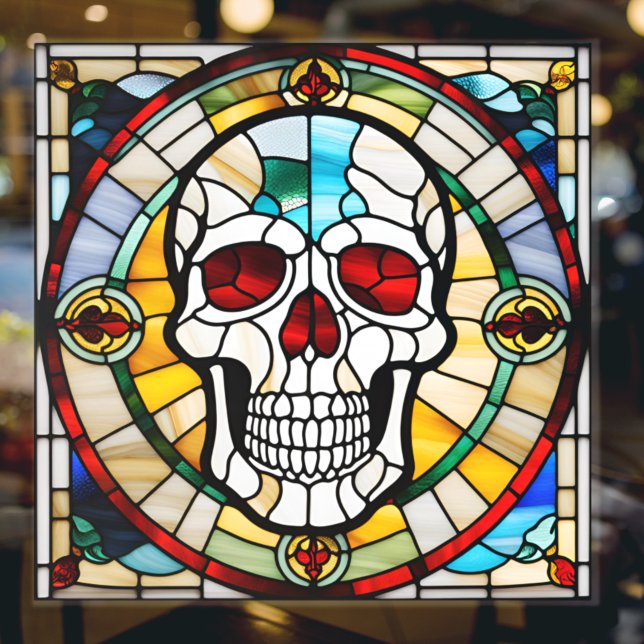 Halloween Stained Glass Mosaic Skull Colourful (Creator Uploaded)