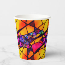Halloween Stained Glass Pattern Paper Cups