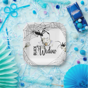 Halloween Stamp Collection "Black Widow"  Paper Plate