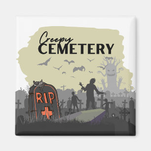 Halloween Stamp Collection "Creepy Cemetery" Magnet