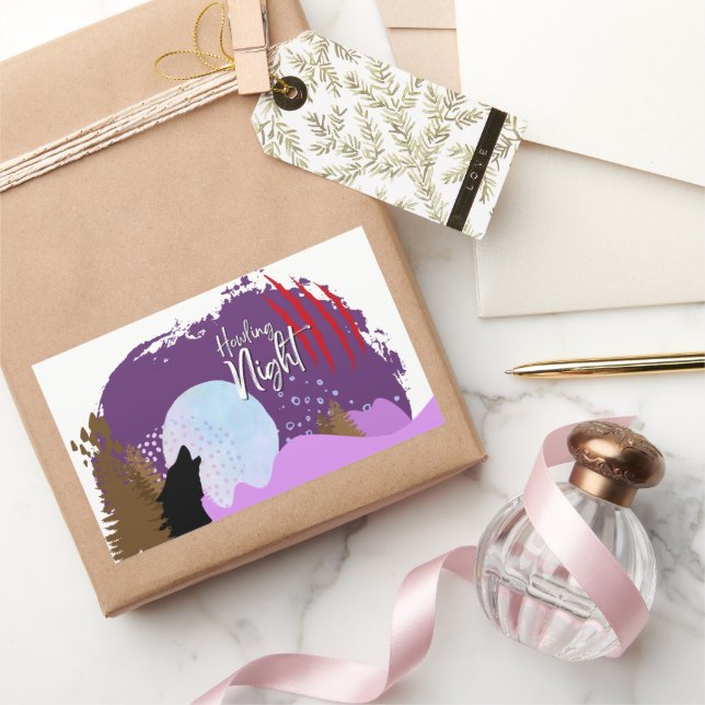 Halloween Stamp Collection "Howling Night" Rectangular Sticker (Gifting)