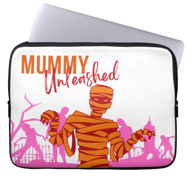 Halloween Stamp Collection "Mummy Unleashed" Laptop Sleeve (Front)