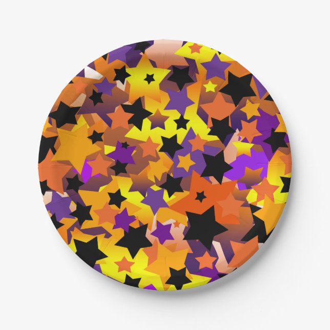 Halloween Star Crazy Paper Plate (Front)