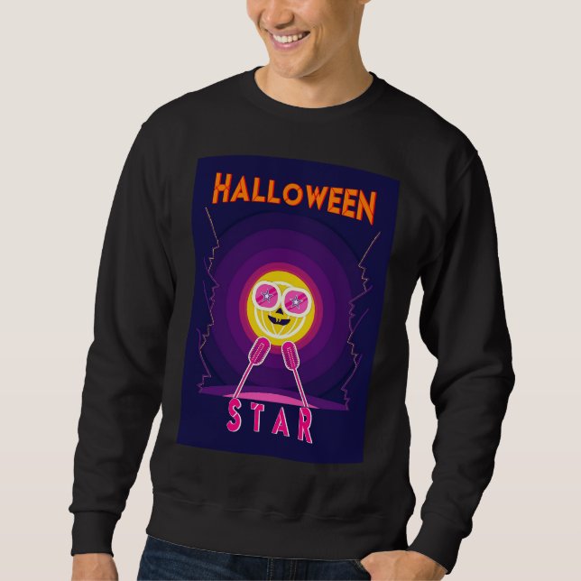 Halloween Star Goggles 31 UK Mic October Pumpkin Sweatshirt (Front)