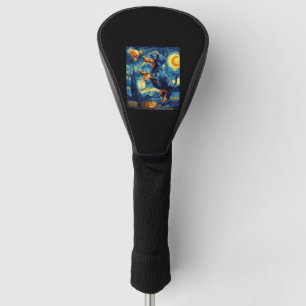 Halloween Starry Night Puppy Dachshund Golf Head Cover