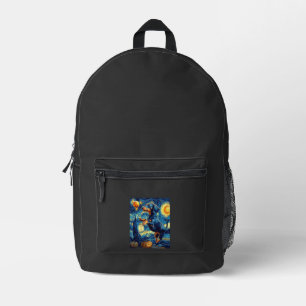 Halloween Starry Night Puppy Dachshund Printed Backpack