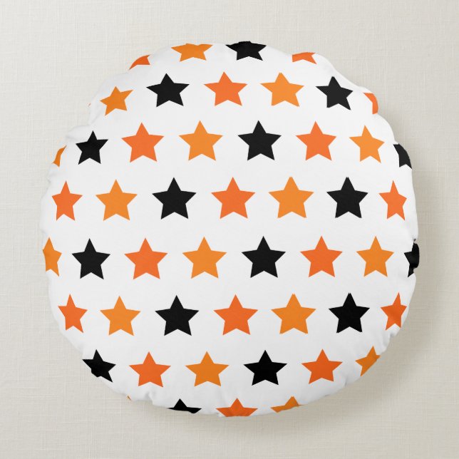 Halloween Stars Round Pillow (Front)