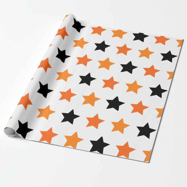 Halloween Stars Wrapping Paper (Unrolled)