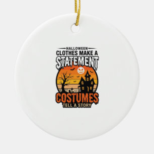 Halloween Statement Costumes Vintage T-Shirt Desig Ceramic Tree Decoration